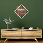 Decoratiune de perete, Fashion, 50% lemn/50% metal, Dimensiune: 54 x 54 cm, Nuc / Argint