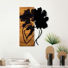 Decoratiune de perete, African Woman 2, 50% lemn/50% metal, Dimensiune: 32 x 3 x 50 cm, Negru / Nuc deschis