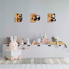 Decoratiune de perete, Pandas, 50% lemn/50% metal, No 1: 23 x 3 x 25 cm, Nuc negru