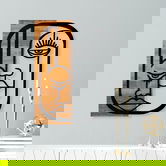 Decoratiune de perete, Face, 50% lemn/50% metal, Dimensiune: 33 x 3 x 50 cm, Negru / Nuc deschis