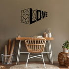 Decoratiune de perete, Love 4, Metal, Dimensiune: 68 x 42 cm, Negru
