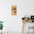 Decoratiune de perete, Tıger, 50% lemn/50% metal , 30 x 58 cm, Negru