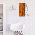 Decoratiune de perete, Two Woman, 50% lemn/50% metal, Dimensiune: 42 x 58 cm, Nuc / Negru