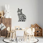 Decoratiune de perete, Cat, Metal, Dimensiune: 46 x 68 cm, Negru