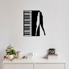 Decoratiune de perete, Dance, Metal, Dimensiune: 60 x 70 cm, Negru