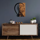 Decoratiune de perete, Tree Man, 50% lemn/50% metal, Dimensiune: 45 x 58 cm, Nuc / Negru
