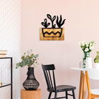 Decoratiune de perete, Flower 3, 50% lemn/50% metal , Dimensiune: 58 x 63 x 3 cm, Negru