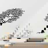 Decoratiune de perete, Love Tree, Metal, Dimensiune: 59 x 70 cm, Negru