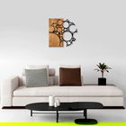Decoratiune de perete, MA-284, 50% lemn/50% metal, Dimensiune: 58 x 58 cm, Nuc / Negru
