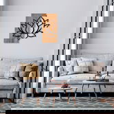 Decoratiune de perete, MA-288, 50% lemn/50% metal, Dimensiune: 58 x 60 cm, Nuc / Negru