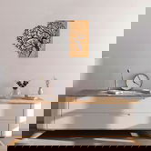 Decoratiune de perete, MA-289, 50% lemn/50% metal, Dimensiune: 58 x 62 cm, Nuc / Negru