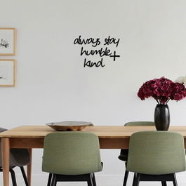 Decoratiune de perete, Always Stay Humble Kind, MDF, Always: 41 x 17 cm, Negru