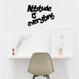 Decoratiune de perete, Attitude Is Everyting, MDF, Attitude: 41 x 13 cm , Negru
