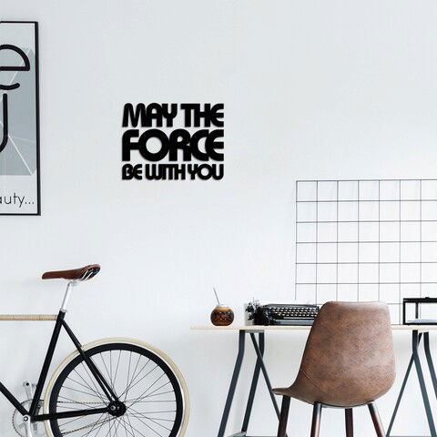 Decoratiune de perete, May The Force Be With You 2, MDF, 50 x 70 cm, Negru