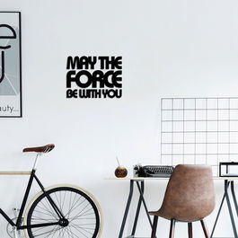 Decoratiune de perete, May The Force Be With You 2, MDF, 50 x 70 cm, Negru