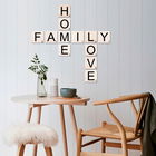 Decoratiune de perete, Scrabble Set, Lemn, 95 x 95 cm, Alb negru