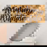 Decoratiune de perete, Hakuna Matata Motto, Lemn, Dimensiune: 30 x 3 x 58 cm, Nuc / Negru
