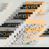 Decoratiune de perete, Never Give Up, Lemn, Dimensiune: 30 x 3 x 58 cm, Nuc / Negru