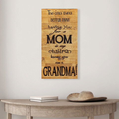 Decoratiune de perete, The Only Thing Better Than, Lemn, Dimensiune: 30 x 3 x 58 cm, Nuc / Negru
