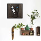 Decoratiune de perete, Freedom, Placaj, 30 x 30 cm, Alb negru