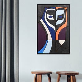 Decoratiune de perete, By Baykus, Placaj, Dimensiune: 39 x 59 cm, Multicolor