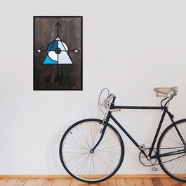 Decoratiune de perete, Pyramid 1, Placaj, Dimensiune: 39 x 59 cm, Multicolor