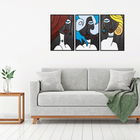 Decoratiune de perete, Our Girls 1, Placaj, 39 x 59 cm, 3 piese, Multicolor