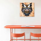 Decoratiune de perete, Cat, Lemn, Metal, Multicolor