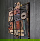Set 3 tablouri decorative, UC041, Canvas, 45 x 20 cm, Multicolor