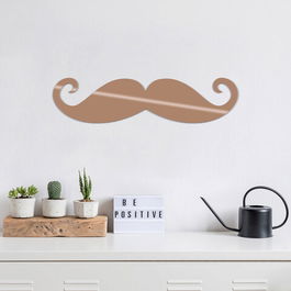 Decoratiune de perete, Mustache, Metal, Dimensiune: 59 x 14 cm, Cupru