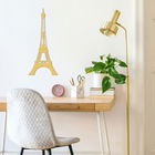Decoratiune de perete, Eıffel Tower Metal Decor, Metal, Dimensiune: 22 x 48 cm, Auriu