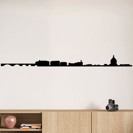 Decoratiune de perete, Toulouse Skyline, Metal, Dimensiune: 120 x 10 cm, Negru