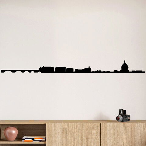 Decoratiune de perete, Toulouse Skyline, Metal, Dimensiune: 120 x 10 cm, Negru