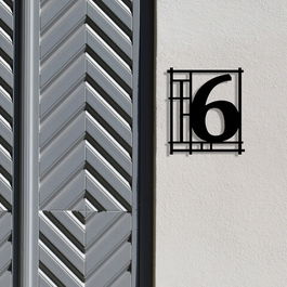 Decoratiune de perete, Number 6, Metal, Dimensiune: 28 x 1,5 x 31 cm, Negru