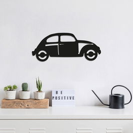 Decoratiune de perete, Car, Metal, Dimensiune: 50 x 20 cm, Negru