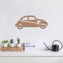 Decoratiune de perete, Car, Metal, Dimensiune: 50 x 20 cm, Cupru