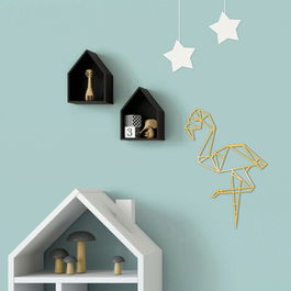 Decoratiune de perete, Flamıngo Metal Decor, Metal, 31 x 50 cm, Auriu
