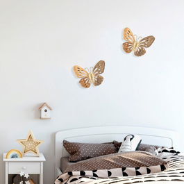Decoratiune de perete, Farfalla 2, Metal, Dimensiune: 32 x 29 cm, Multicolor