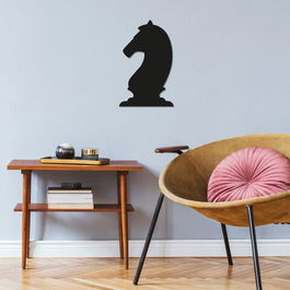 Decoratiune de perete, Horse2, Metal, 30 x 50 cm, Negru
