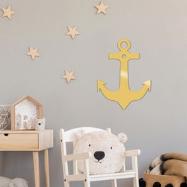 Decoratiune de perete, Anchor Metal Decor, Metal, Dimensiune: 36 x 50 cm, Auriu