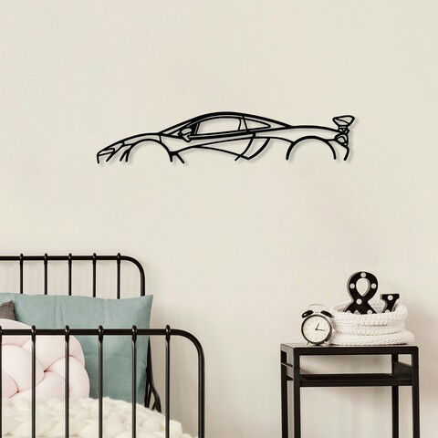 Decoratiune de perete, Mclaren P1 Silhouette , Metal, Dimensiune: 68 x 14 cm, Negru
