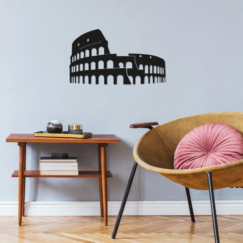 Decoratiune de perete, Colessium, Metal, Dimensiune: 48 x 28 cm, Negru