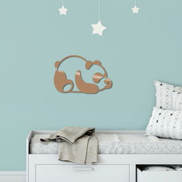 Decoratiune de perete, Panda2, Metal, Dimensiune: 35 x 50 cm, Cupru