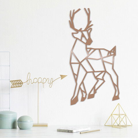 Decoratiune de perete, Gazelle, Metal, Dimensiune: 26 x 53 cm, Cupru