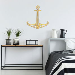Decoratiune de perete, Anchor2 Metal Decor, Metal, Dimensiune: 52 x 55 cm, Auriu