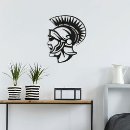Decoratiune de perete, Spartan, Metal, Dimensiune: 33 x 40 cm, Negru