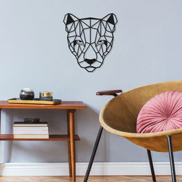 Decoratiune de perete, Puma, Metal, Dimensiune: 35 x 38 cm, Negru