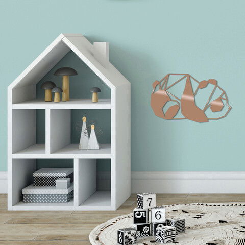 Decoratiune de perete, Panda3, Metal, Dimensiune: 52 x 31 cm, Cupru
