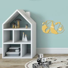 Decoratiune de perete, Panda2 Metal Decor, Metal, Dimensiune: 52 x 31 cm, Auriu