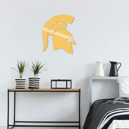 Decoratiune de perete, Helmet Metal Decor, Metal, Dimensiune: 43 x 50 cm, Auriu